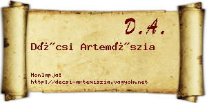 Décsi Artemíszia névjegykártya